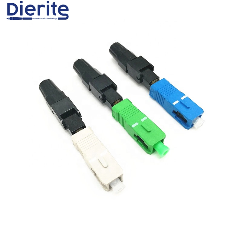 FTTH LC APC Singlemode Pre-Polished Ferrule Field Assembly Connector Fast Quick Connector for Drop Cable