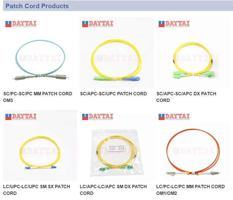 Optical Jumper G652D Sc/APC to FC/APC Simplex Sm Fiber Optic Patch Cord