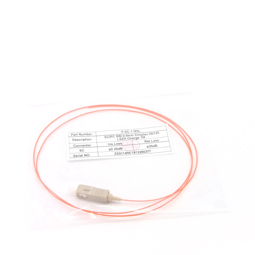 Sc Fiber Optic Cable Pigtails with Singlemode