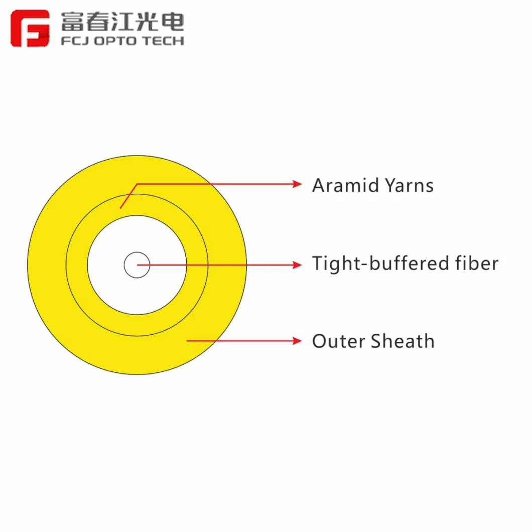 Fcj Single Fiber Simplex/Sx Armored Fiber Optic Indoor Cable GJFJV Sx Tight