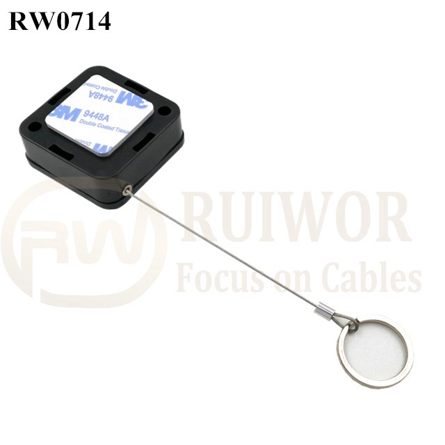 Square Retractable Security Cable for Retail Positioning Advertising Display