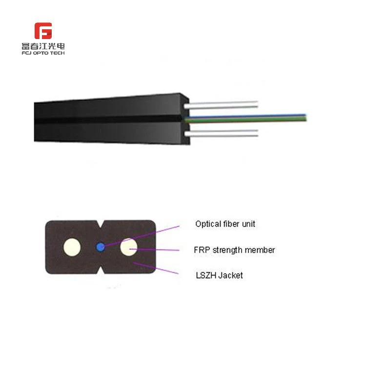 Fcj Messenger FTTH Flat Drop Cable Fibra Optica Cable