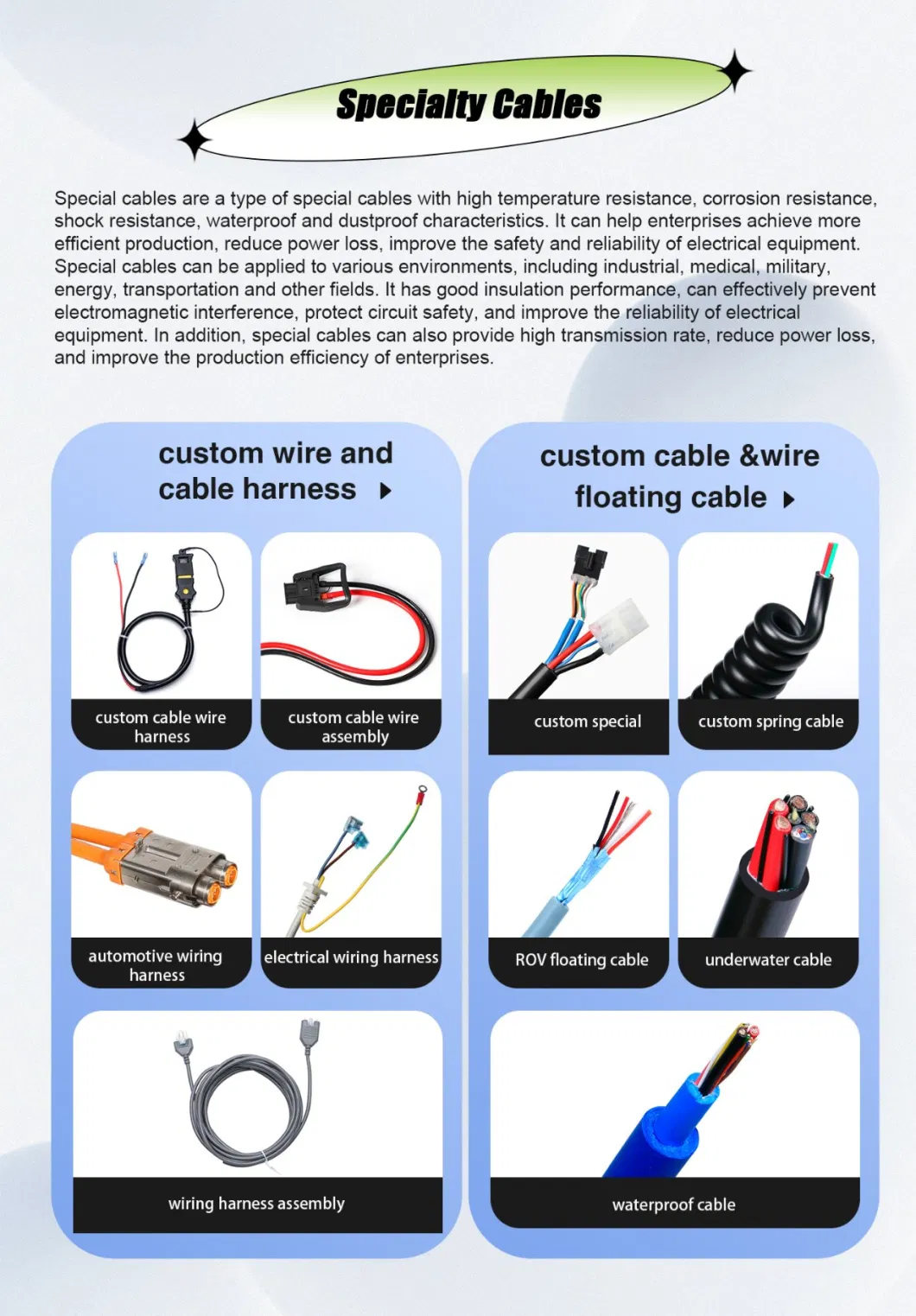 High Tensile TPU Jacket Floating Cable 1 Armored Sm Fiber Optic + 2 Power Shielded Composite Underwater Floating Cable