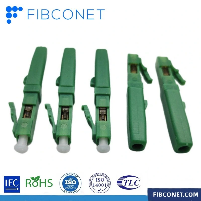 FTTH LC APC Single Mode Optical Fast Connector with Blister Box Packing