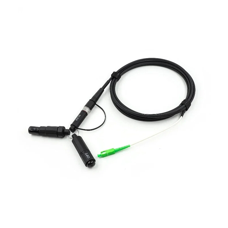 Universal Type Optitap+Mini Sc+Slim 3-in-1 Connector to Sc/APC Armored Drop Fiber Patch Cable