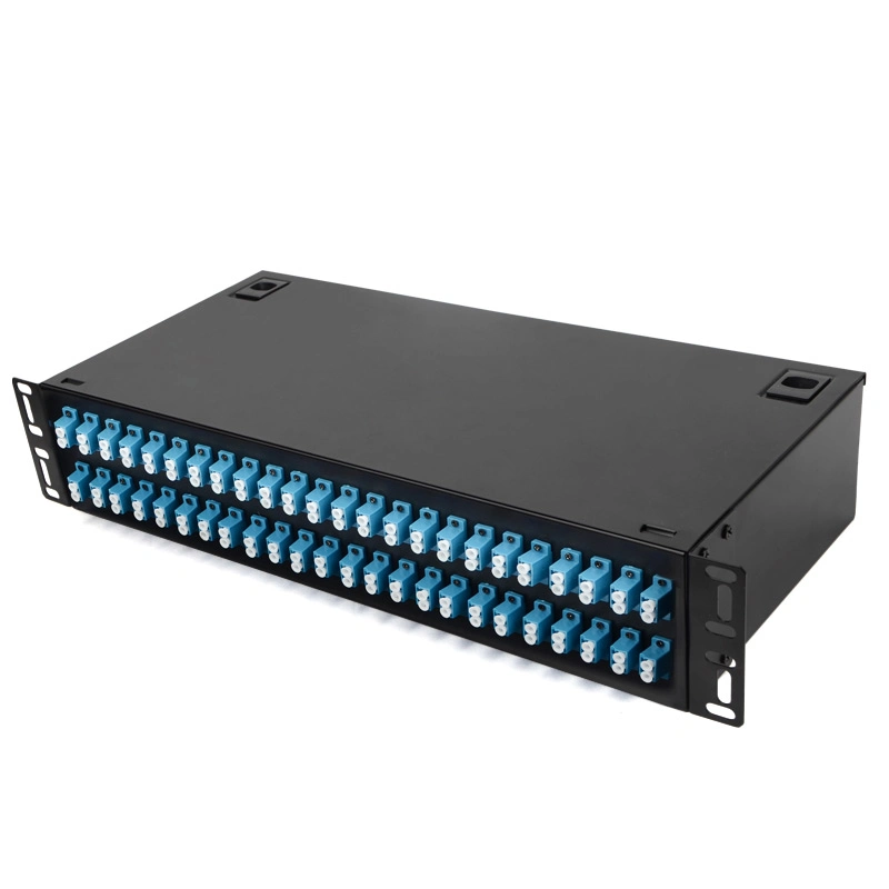 FTTH Fiber Optic ODF 2u Distribution Frame 19inch LC 48port Fiber Optical Patch Panel