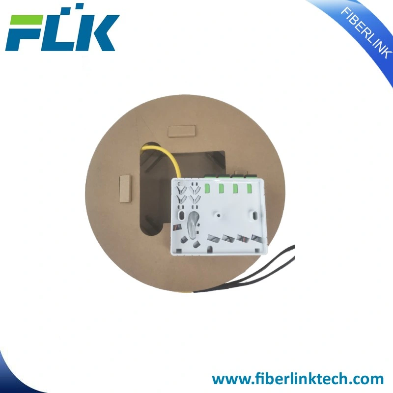 Pre-Assembled FTTH Pre-Terminated Fiber Wall Outlet Sc Ont Kits 2 Ports 4 Ports Pto Box Fiber Optic Outlet with Drop Cable