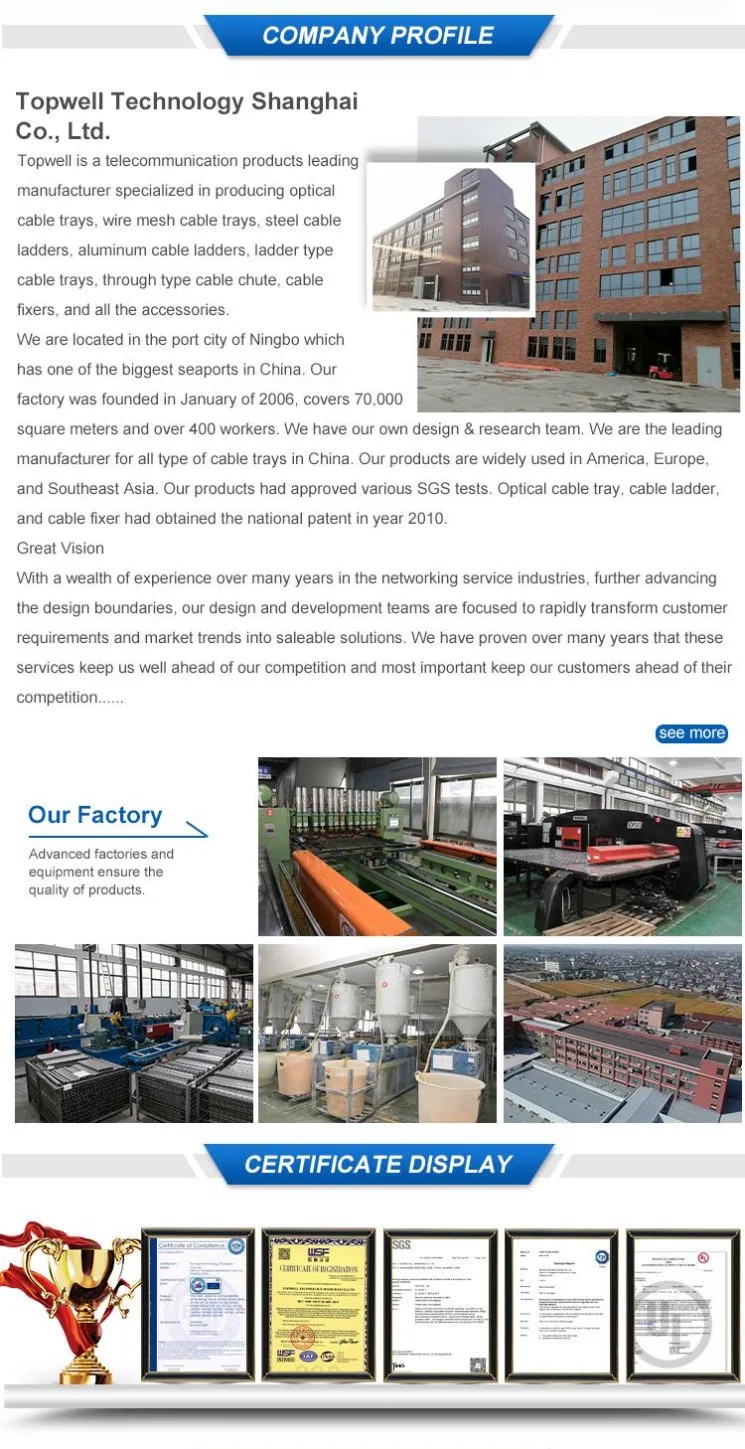 China Manufacture Easy Installation Fiber Optic Raceway Fiber Optic Management System PVC Plastic Cable Tray