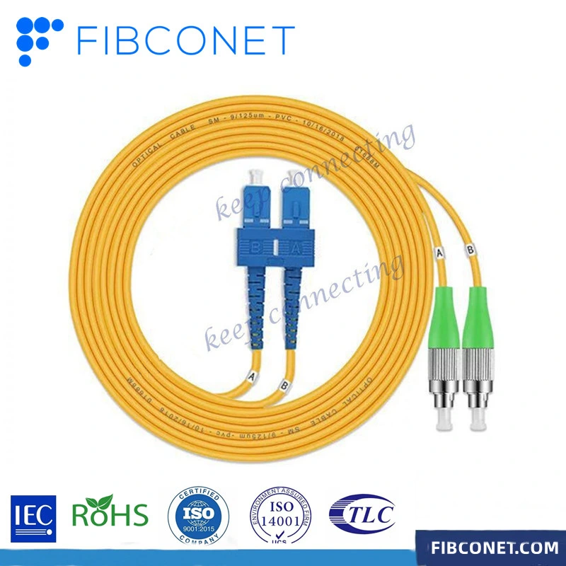 FTTH APC/Upc Duplex Single Mode Optical Jumper Fiber Optic Patch Cord