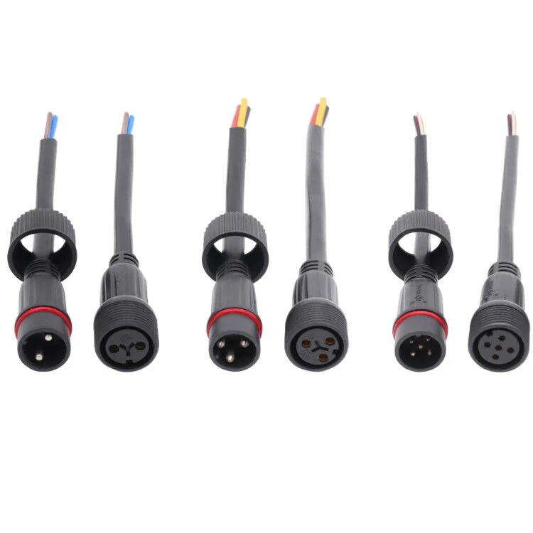 IP65 M28 Waterproof Connector 2 Pin Male Female Sensor Connection Extension Cable Round Connector
