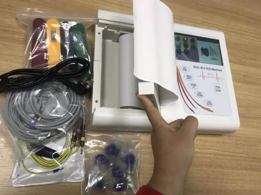 Sinnor ECG-912 ECG Machine 7inch Touch Screen 12-Lead ECG Cable Portable