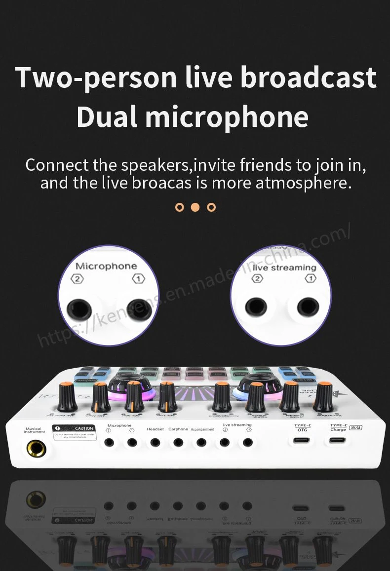 Hot Selling Sound Card with Multiple Effects Modes and Voice Change Function Sound Card External Smart Professional Connect Phone and Tablet