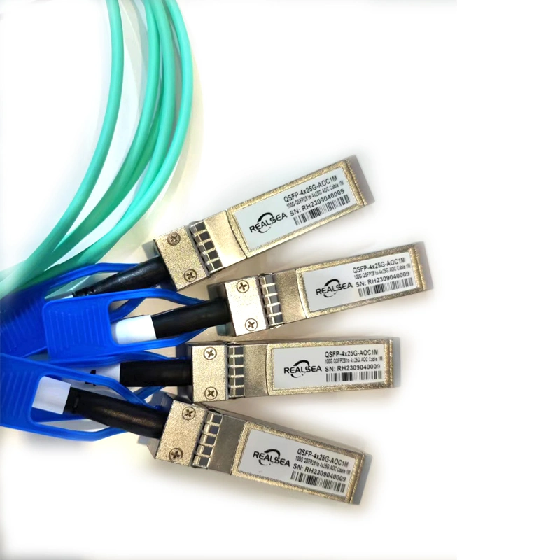 100g to 4X25g Aoc Ethernet Fiber Cable 3m 5m 15meters Qsfp28 to 4SFP28 Active Optical Cable