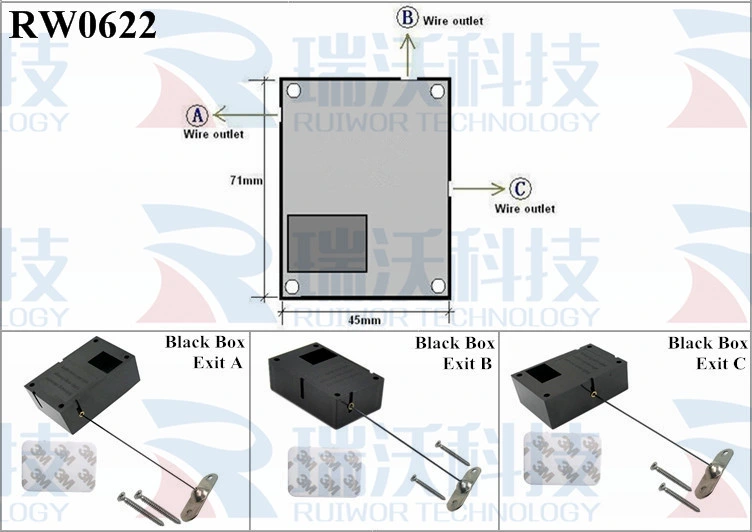 Mobile Phone Retail Product Advertising Display Security Cable Retractable Anti-Theft Pull Box