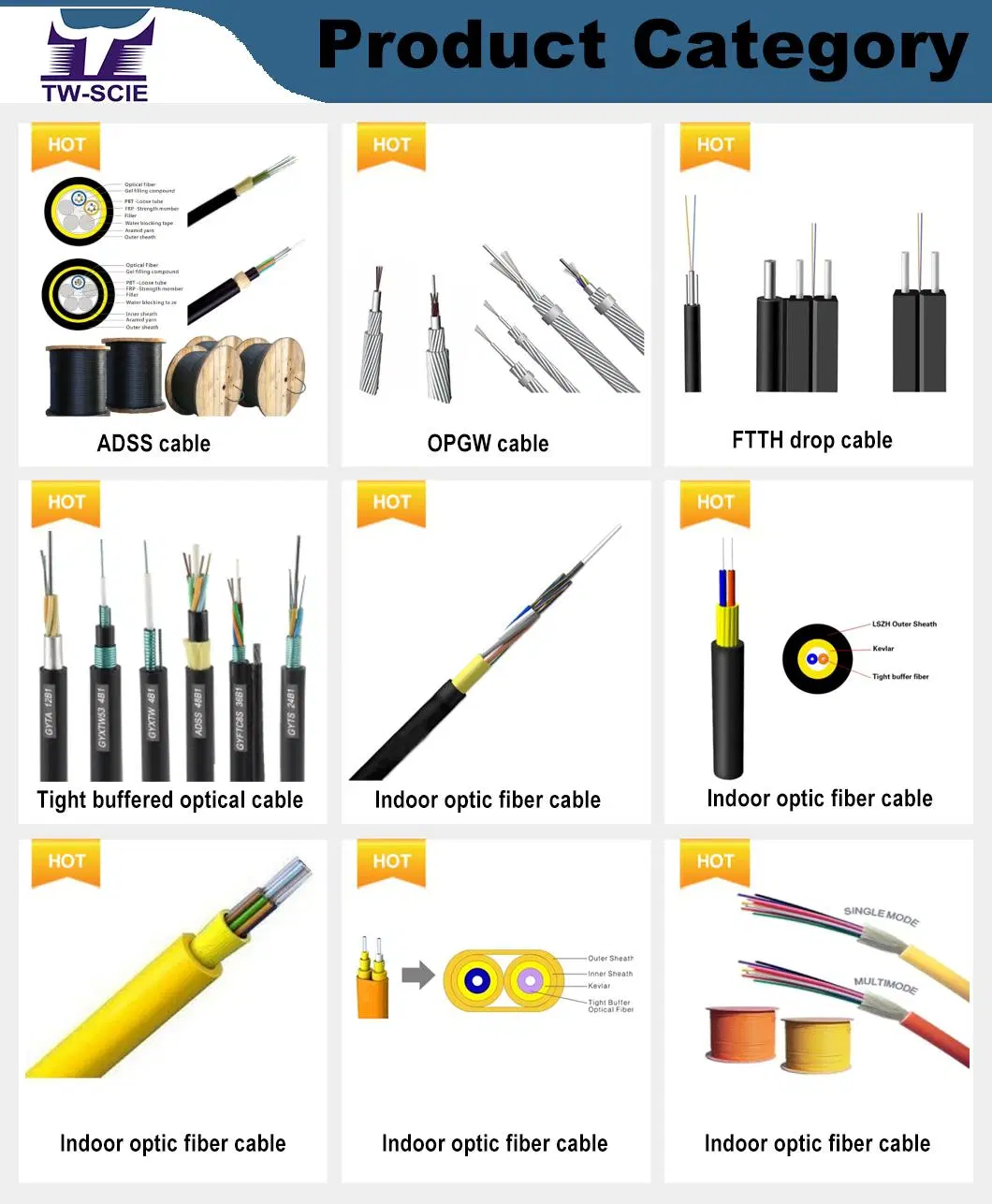 4 Core Gyfxtby Outdoor Flat Fiber Optic Cable