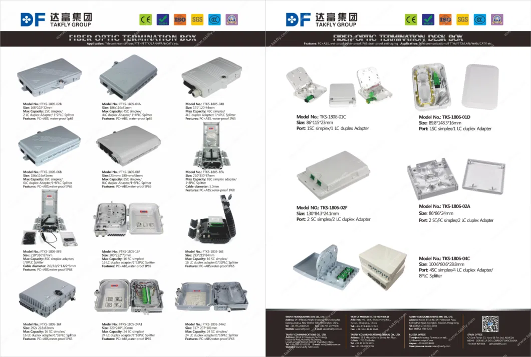 FTTH Fiber Optic Terminal Box Wall Outlet