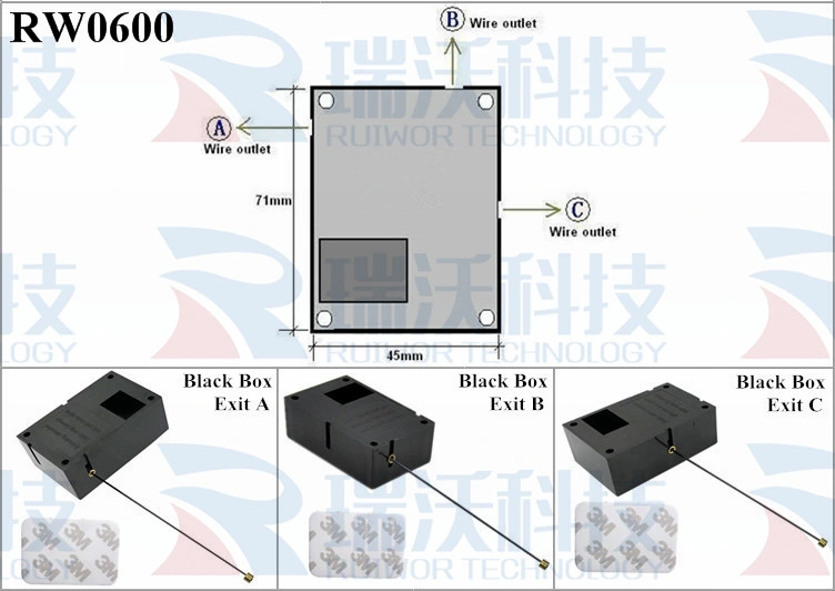 RW0600 Cuboid Ratcheting Retractable Cable Plus Stop Function Worked Cord End for Retail Product Advertising Display