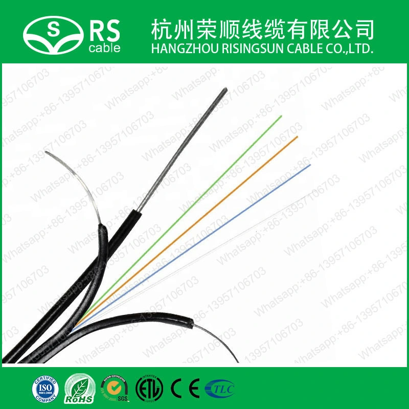 Indoor FTTH Drop Cable 4 Core Bow Type Optical Fiber Cable
