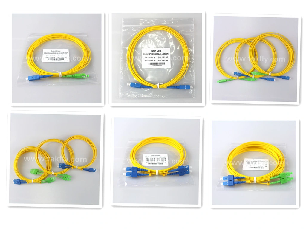 PC/Upc/APC Sc/LC/FC/St/Mu/MTRJ/E2000 Simplex Duplex Singlemode Multimode Fiber Optic Patch Cord