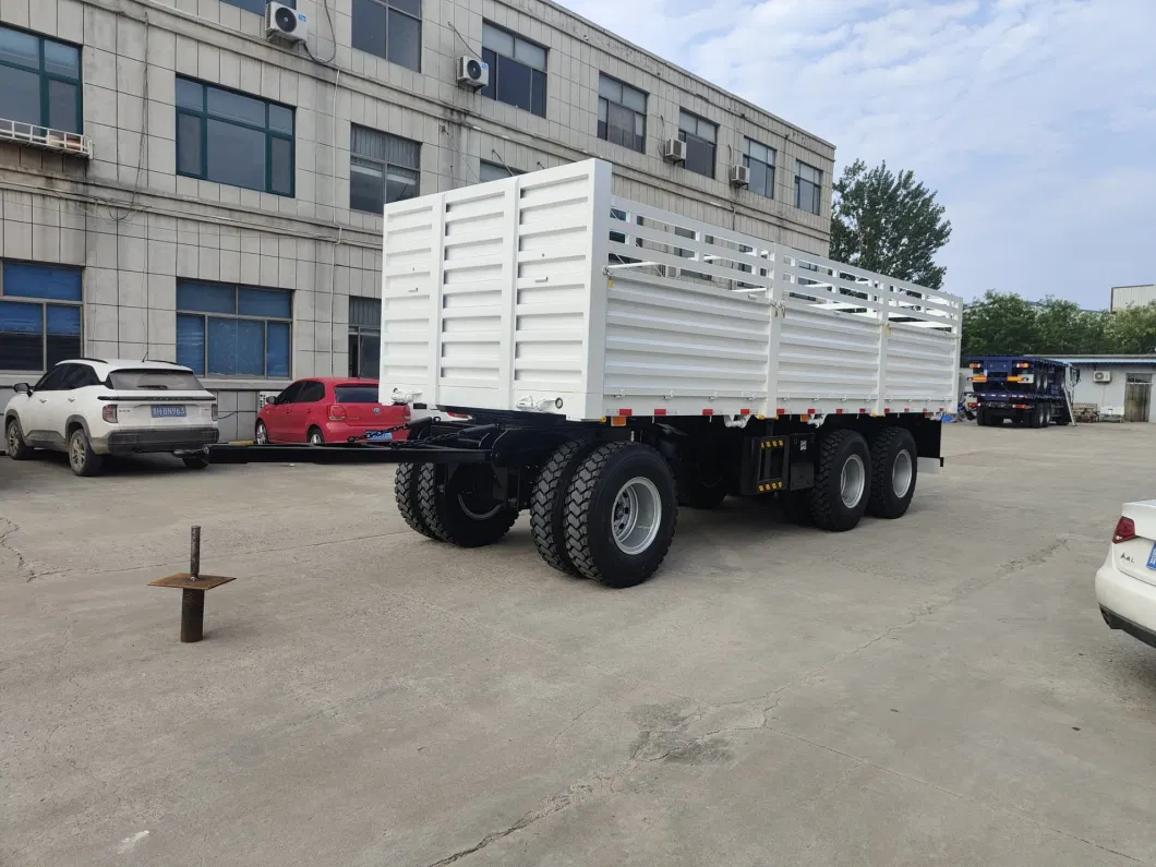 Factory Price Customize Drawbar 2/3 Axles Flat Bed Hook 30 Tons 40ton Box Cargo Towing Flatbed Bar Full Tow Dolly Trailer for Sale