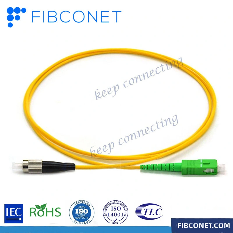 FTTH FC-FC PVC/Lzsh 3.0/2.0 Sm mm Sx Fiber Optic FC Patch Cord