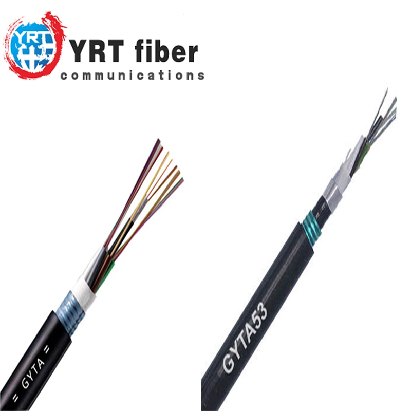 Stranded Loose Tube Fiber Optical Aerial GYTA Armored Underground Cable