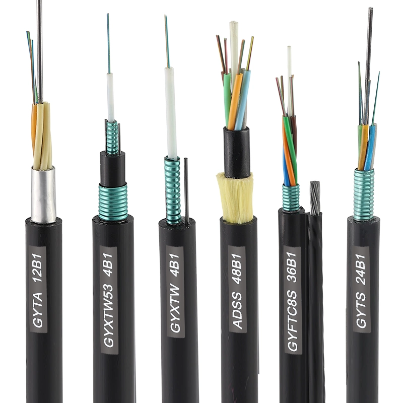 High Quality Self Supporting Figure 12 Fiber Optic Cable 48 Core Optical Fiber Cable Armored Optic Cable GYTC8S