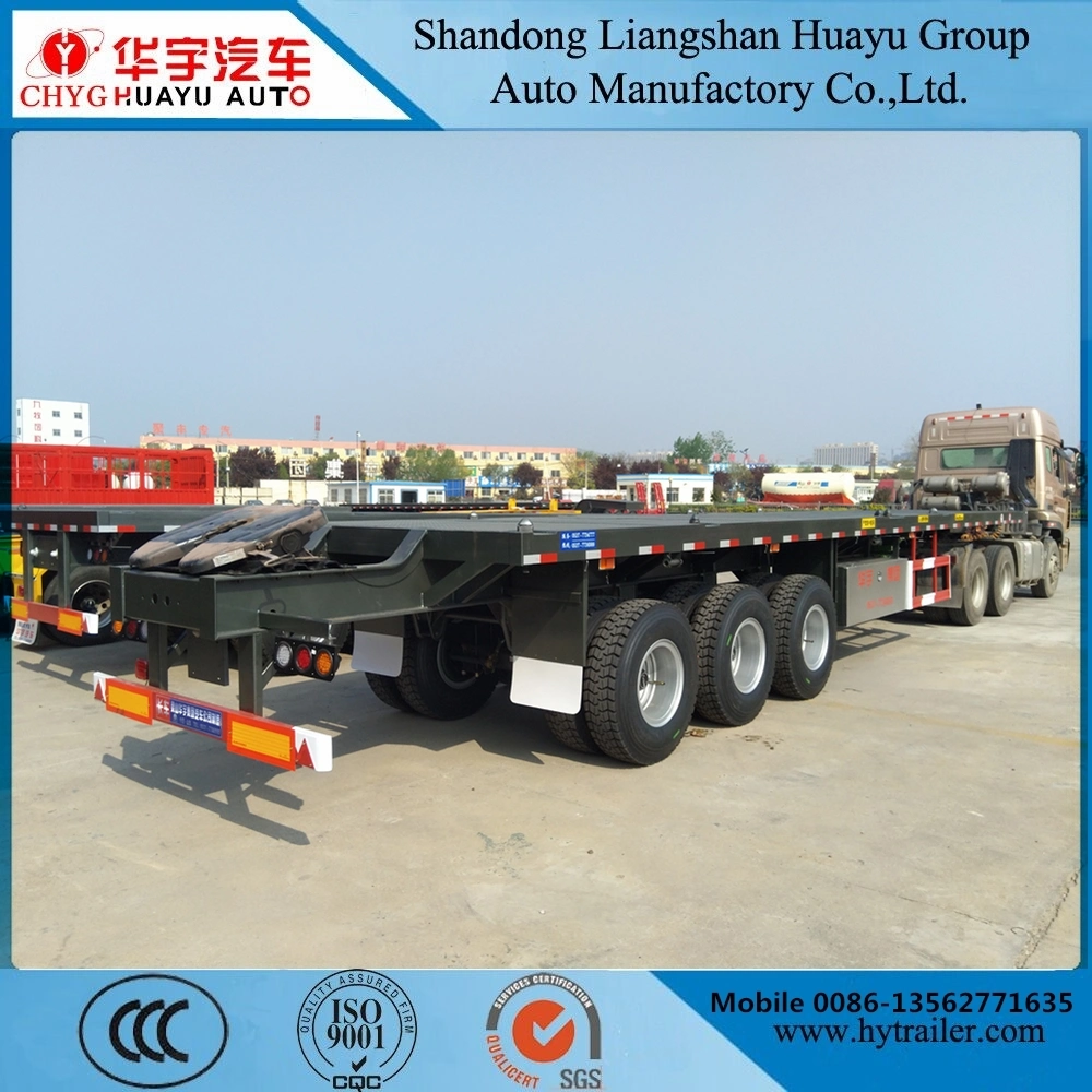 Huayu 20/40FT Container/Utility/Cargo Highbed/Flatbed/Platform Truck Semi Trailer with Fifth Wheel