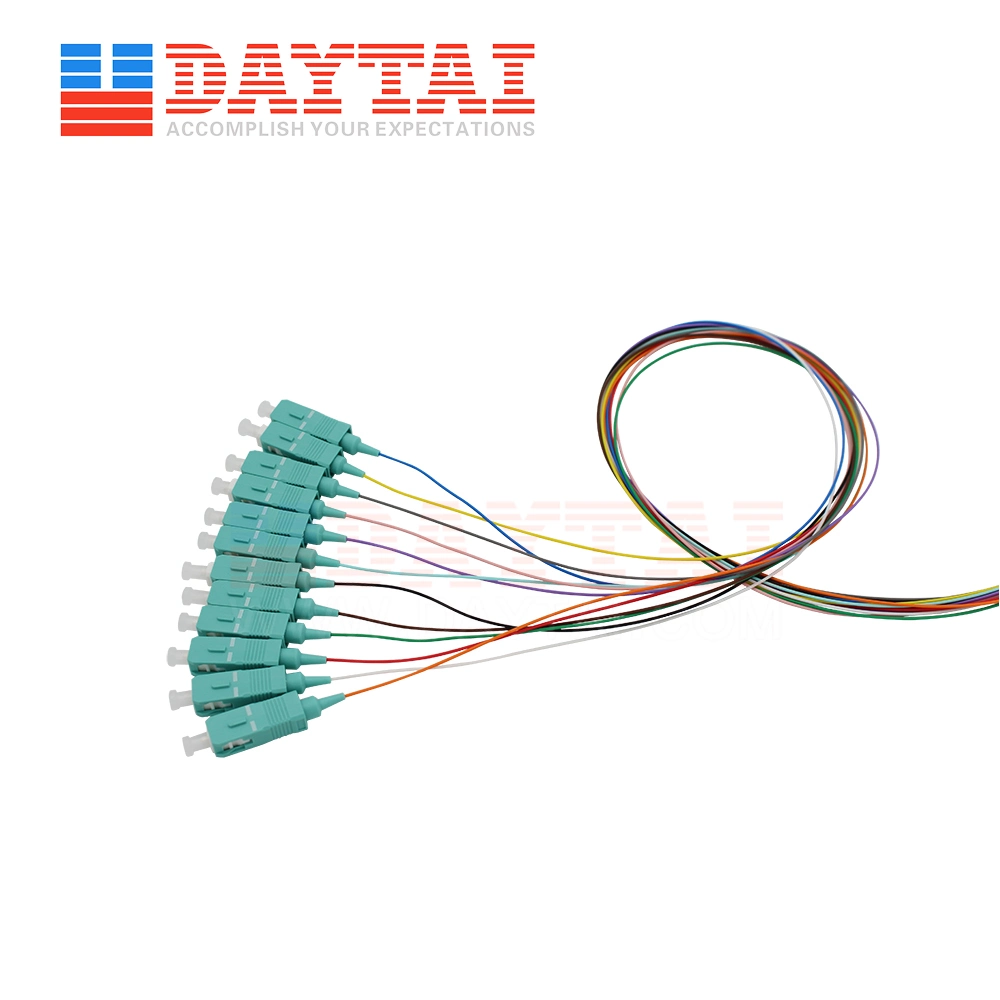 0.9mm LSZH Fiber Optic 12 Core Color G652D Sm FC LC Sc St APC Upc Pigtail