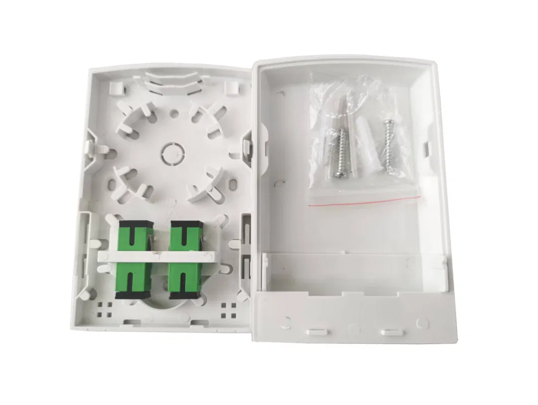 Waterproof IP45 Fiber Access Terminal Box 2 SC Ports Fiber Optic Wall Outlet for FTTH Solution