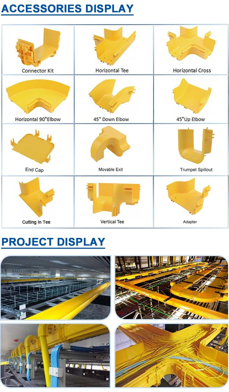 China Manufacture Easy Installation Fiber Optic Raceway Fiber Optic Management System PVC Plastic Cable Tray
