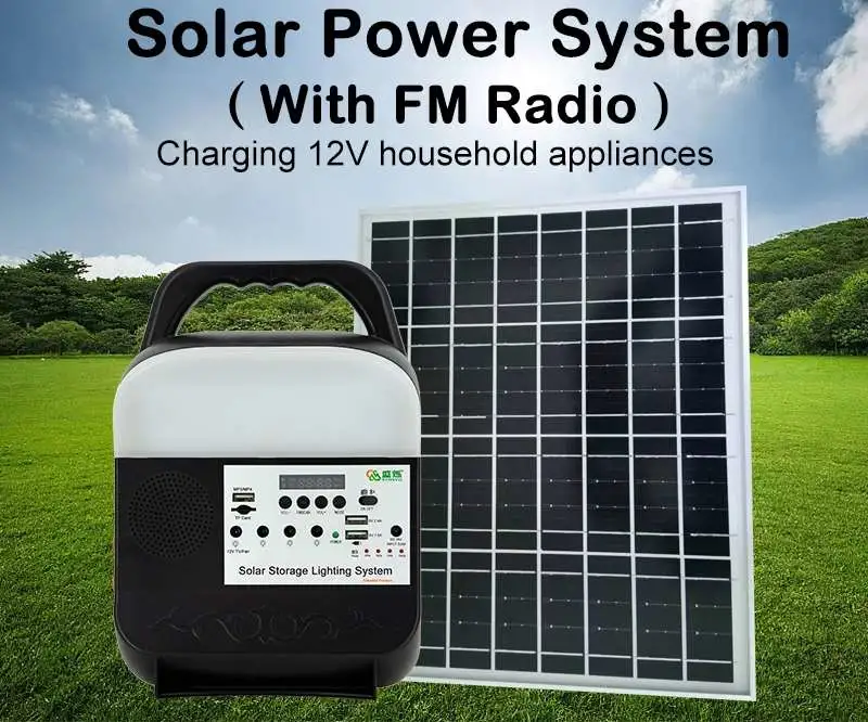 Portable Power Supply 16W Small Portable Solar Home Generator Mini Solar Energy Systems Kit with Light