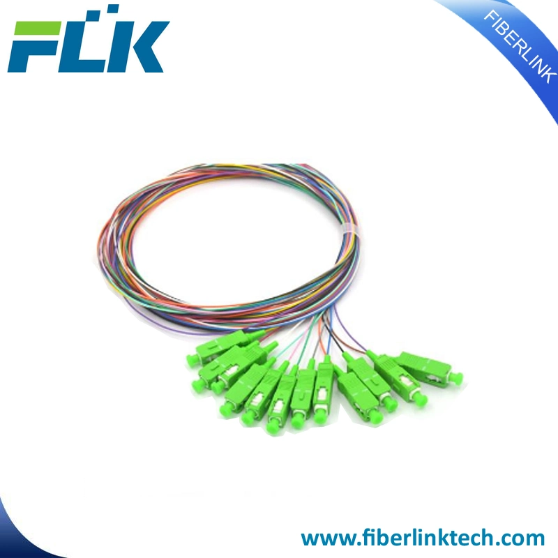 12 Cores/Colors Sc/Upc Singlemode Multi-Colored Fiber Optic Pigtails