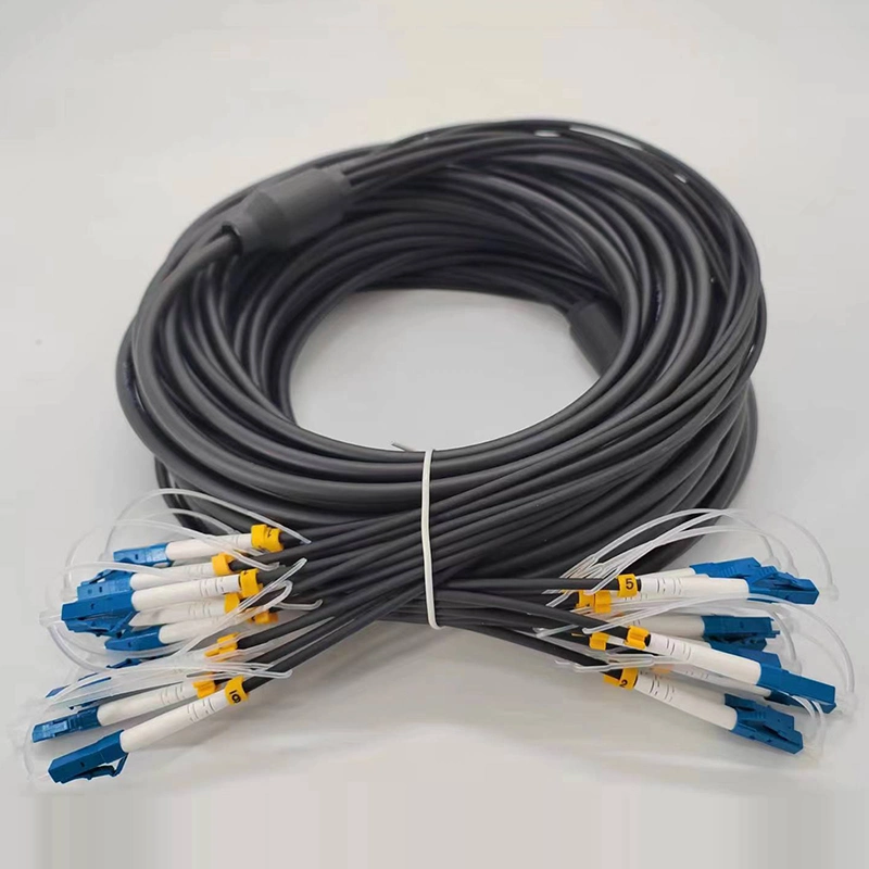 10m LC Upc Duplex Single Mode Industrial Grade Armored Tactical Patch Cord