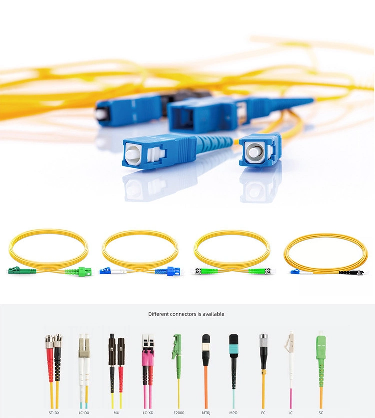 FTTH Duplex Single Mode Optical MPO Pigtail Fiber Optic Patch Cord