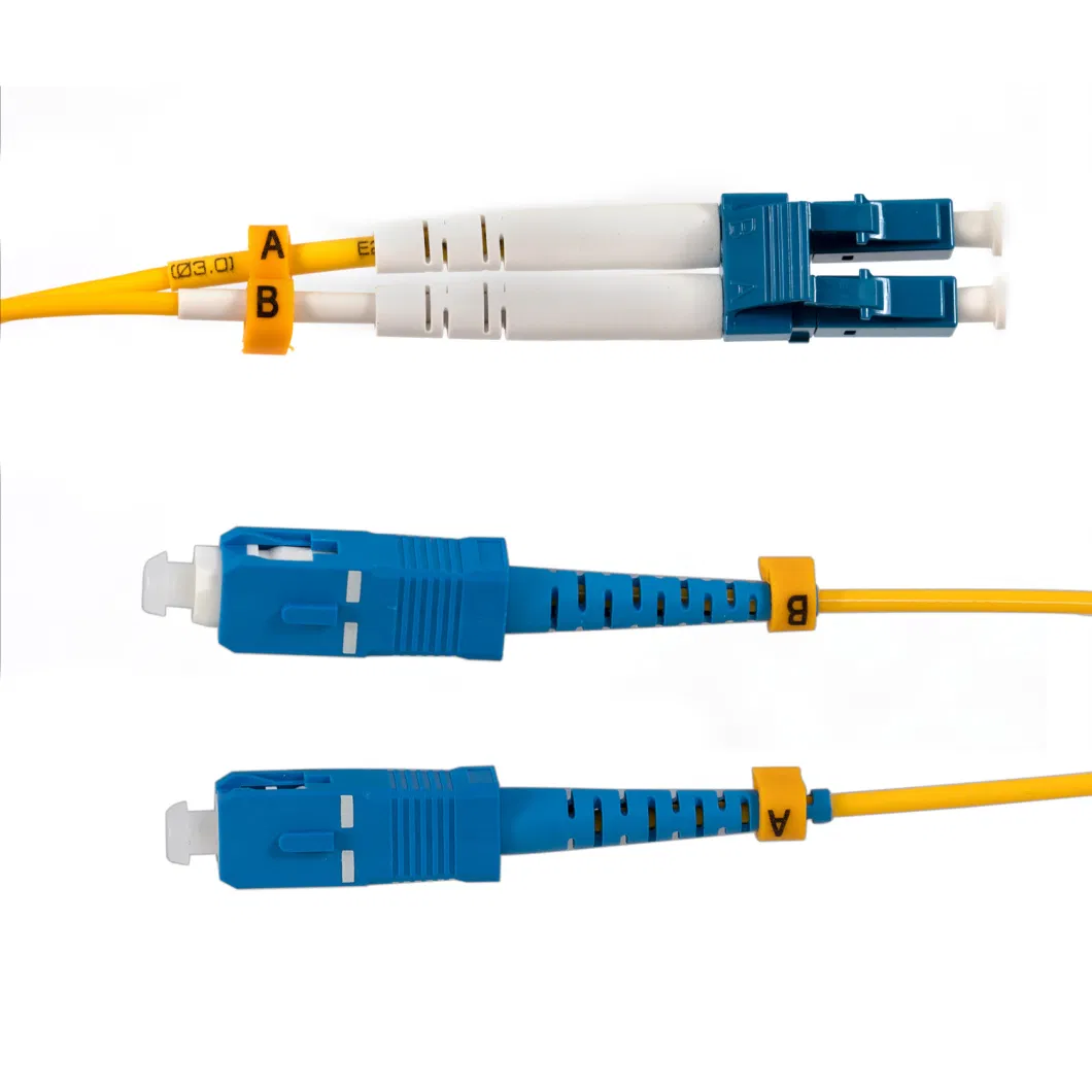 LC-Sc Sm OS2 9/125um Duplex Fiber Optic Patch Cord -PVC/LSZH