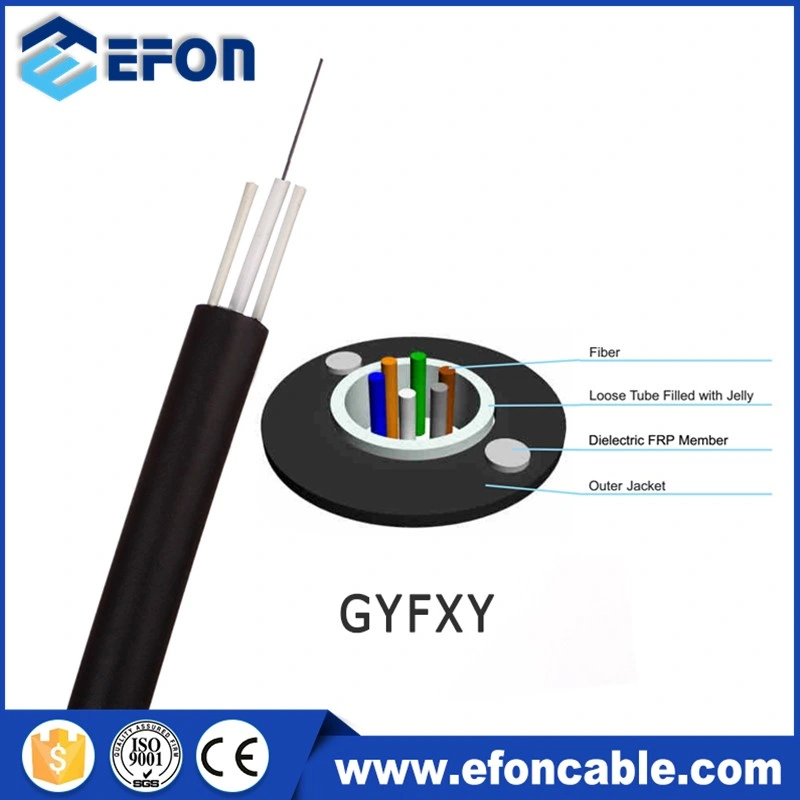 FTTX Uni-Tube Non-Metallic Non-Armored Outdoor Duct/Aerial Fiber Optic Cable (Gyfxy)