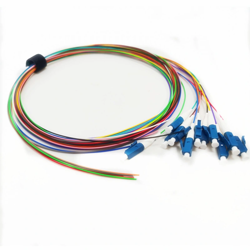 Optical Fiber 12 Fibers LC/Sc/FC/St/E2000 Om3 Multimode Colorcoded Fiber Optic Pigtail