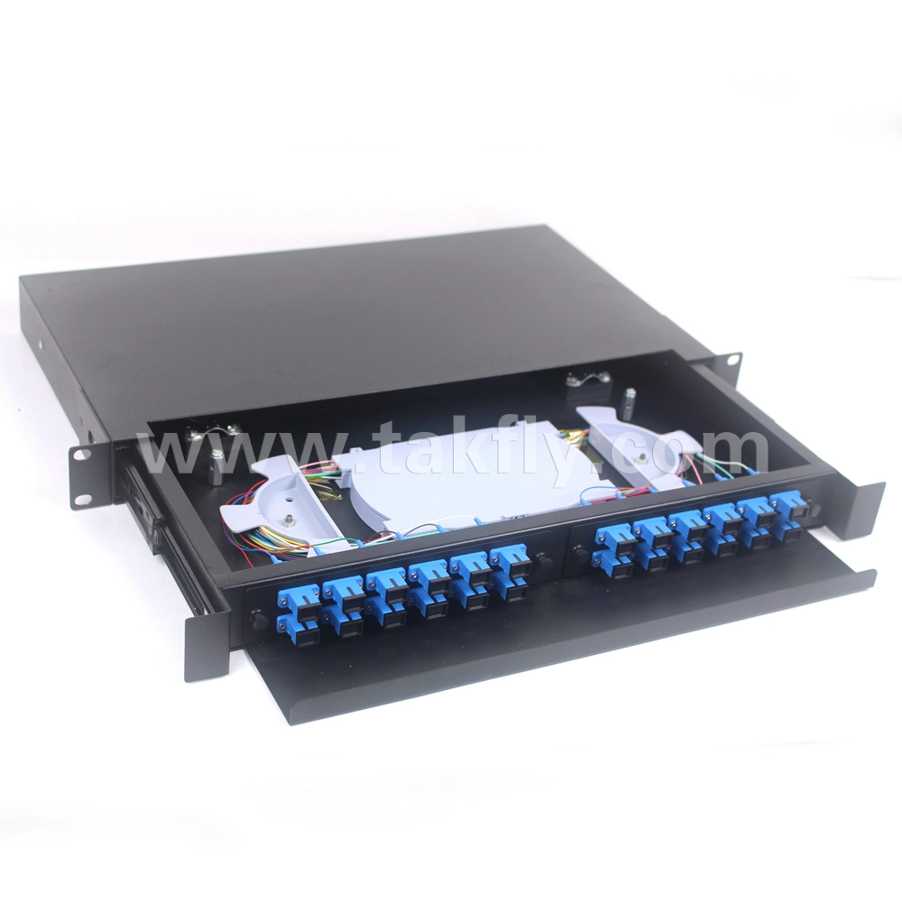 1u Rack Mount 24 Cores Drawer Optical Patch Panel