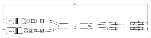 Sc/Upc-LC/Upc Single Mode G652D Duplex Optical Fiber Jumper Cable