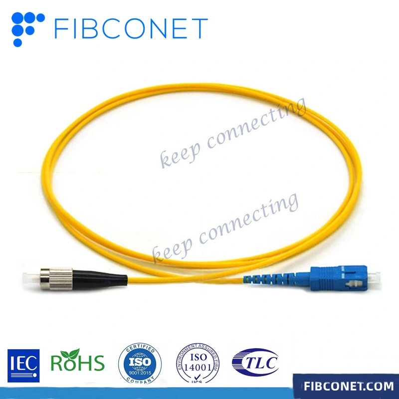 FTTH FC-FC PVC/Lzsh 3.0/2.0 Sm mm Sx Fiber Optic FC Patch Cord