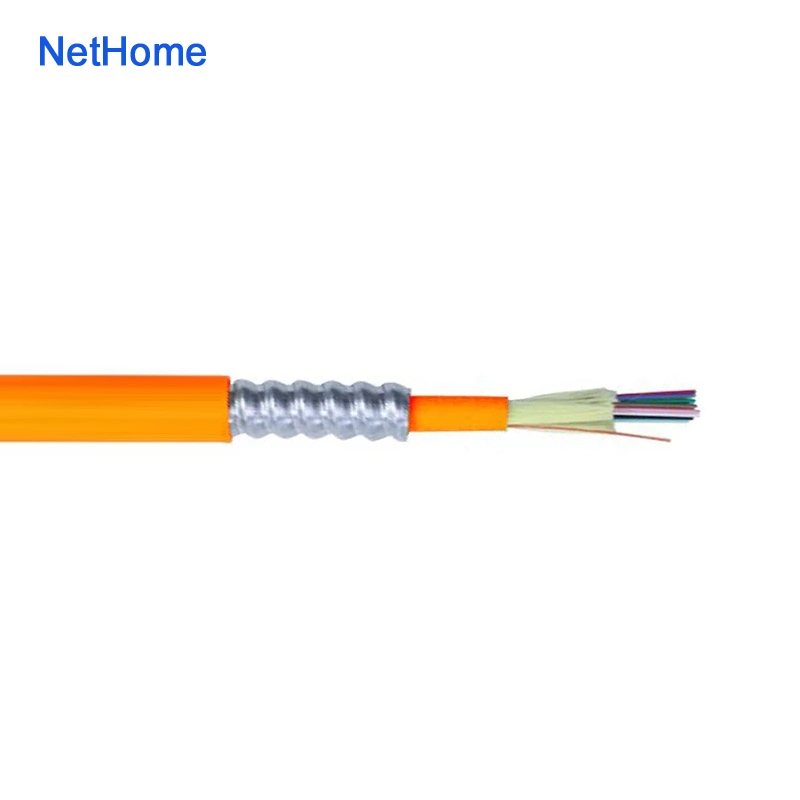 Indoor Riser Rated Om3 Interlocking Armored Fiber Optical Cable