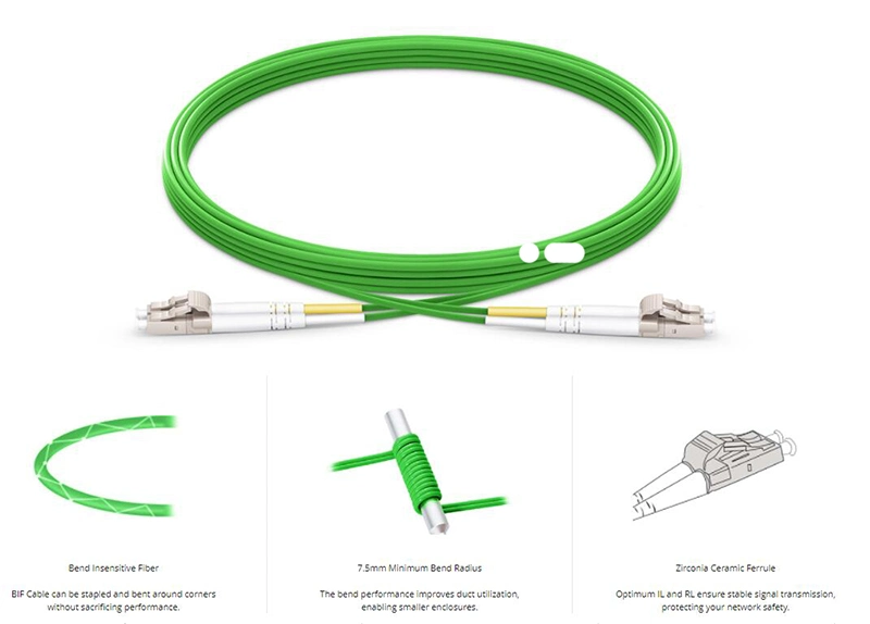 LC Upc to LC Upc Duplex Om5 Multimode Wideband PVC (OFNR) 2.0mm Fiber Optic Patch