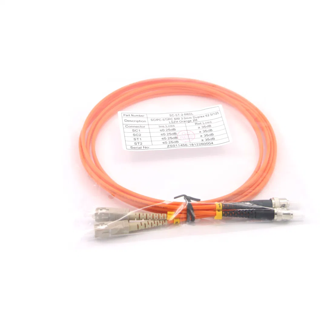 St-Sc Optical Fiber Patch Cable for Network Connecting