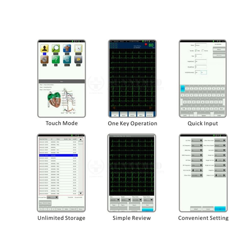 Sy-H008 Portable Digital 12 Channel 12 Leads ECG Cable Holter Monitor