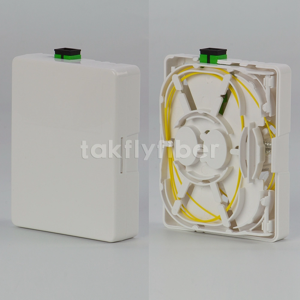 FTTH 2 Ports Fiber Optic Splice Box Wall Outlet