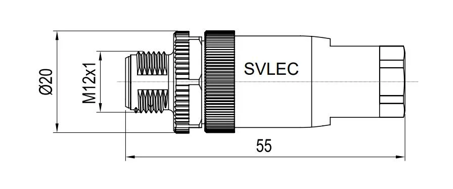 Automotive Vehicle M12 Male Pin Connectors for Communication Cable Terminal Connection