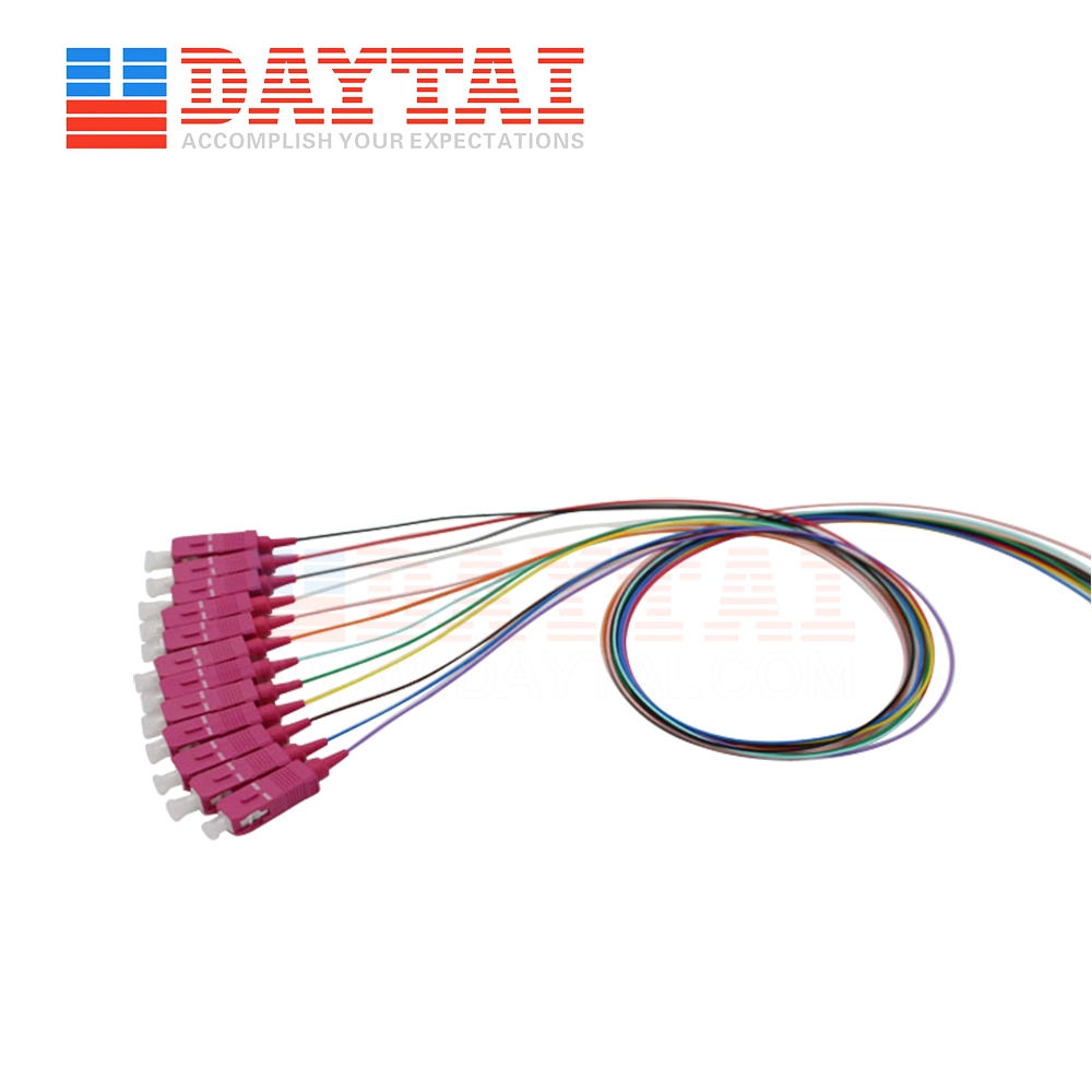 0.9mm LSZH Fiber Optic 12 Core Color G652D Sm FC LC Sc St APC Upc Pigtail