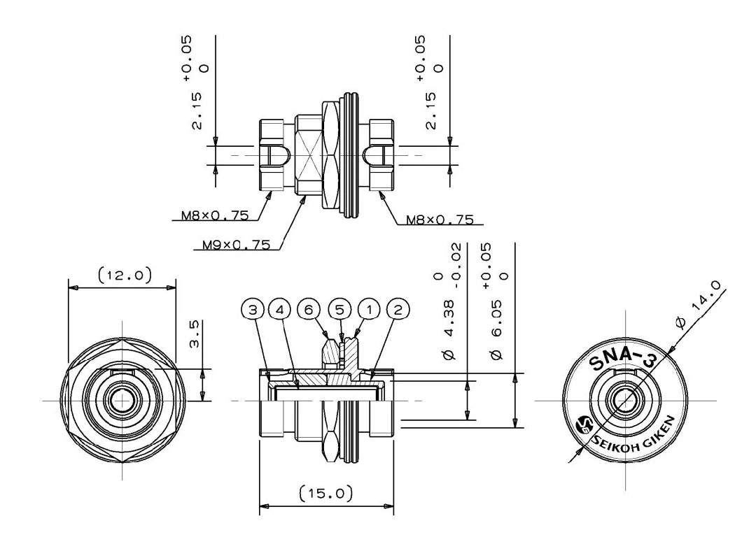 Sna-3 Series FC D-Shape Adaptor Seikoh Giken Optical Fiber Connector