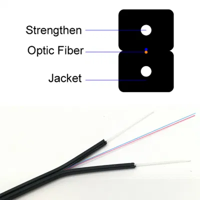 Cavo in fibra ottica a fiocco FTTH personalizzato, diffuso, con fibra di derivazione Cavo ottico/Gjxh GJXFH per la comunicazione